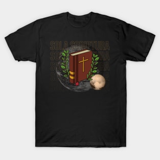 Sola Scriptura moon and bible simple T-Shirt